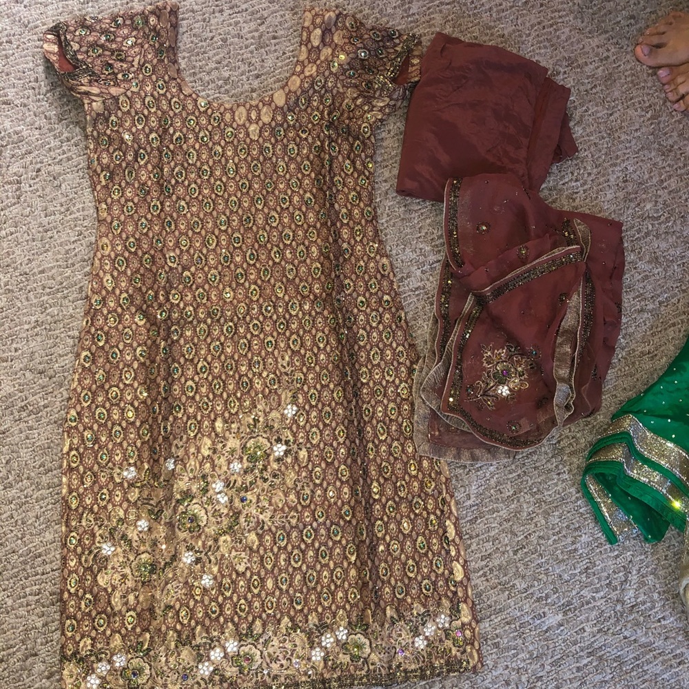 Brown and Bronze Indian Suit
